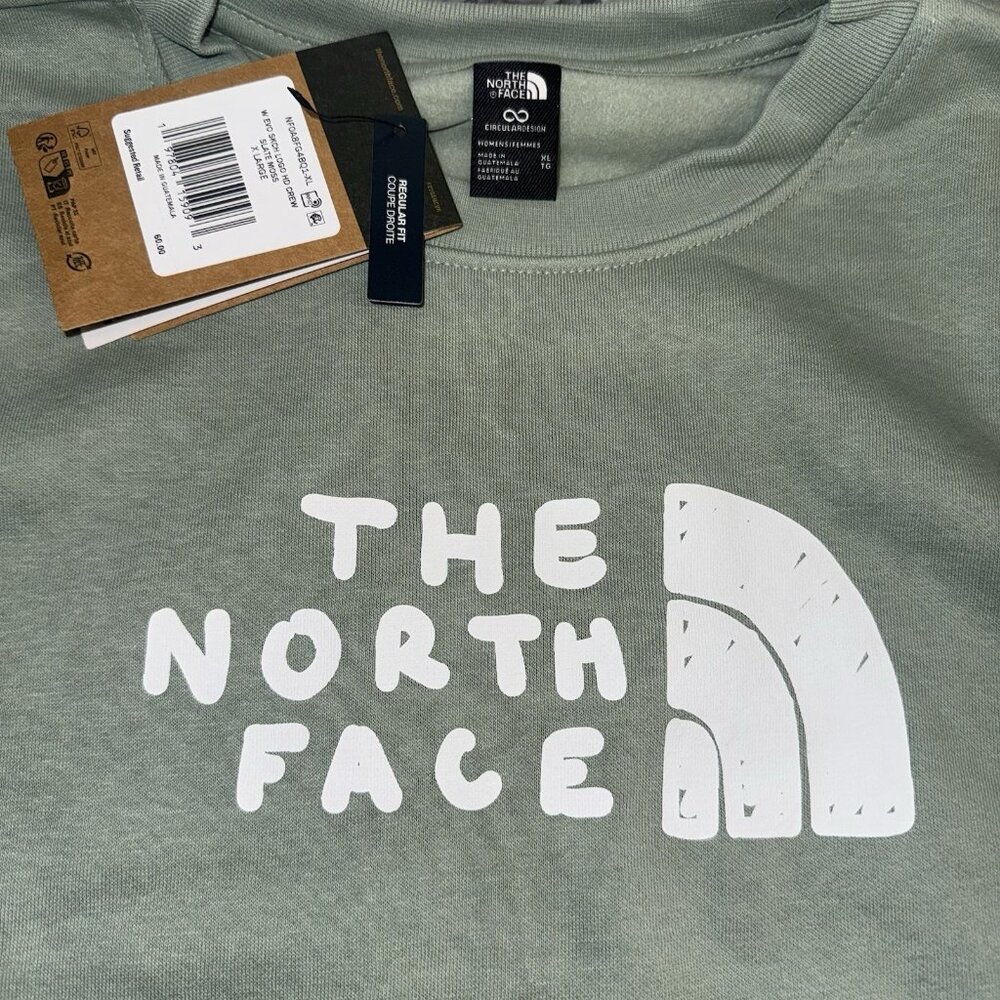 North Face Women’s XL Moss Evo Skech Logo Crew Neck Sweatshirt NEW